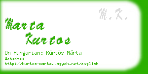 marta kurtos business card